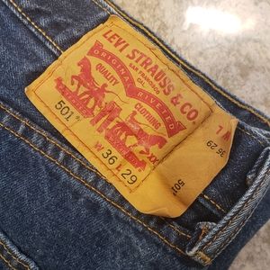 501 Original Levi Men's Jeans 36x29 -NO Rips or Te